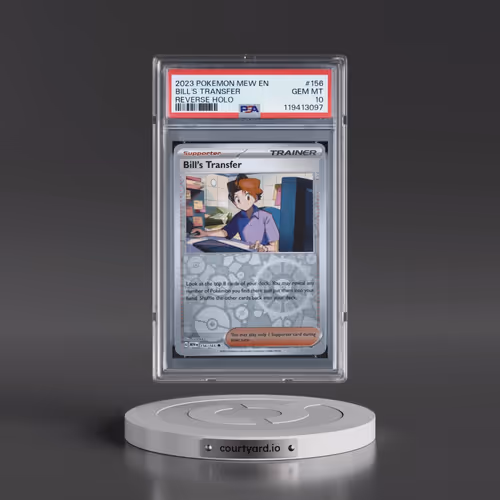 2023 Pokémon Mew EN-151 #156 Bill's Transfer - Reverse Holo (PSA 10 GEM MINT)