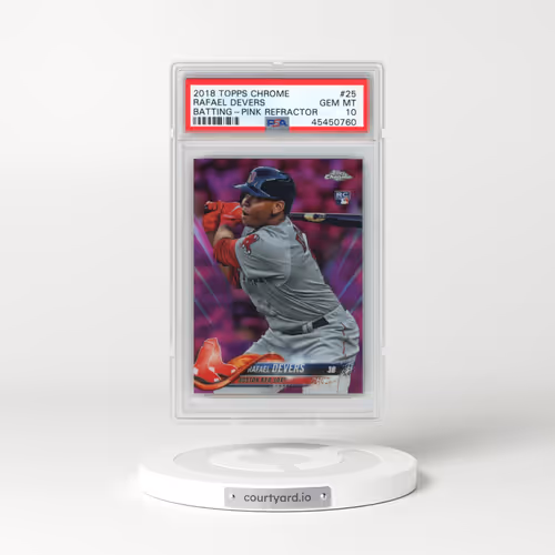 2018 Topps Chrome #25 Rafael Devers - Batting-Pink Refractor (PSA 10 GEM MINT)