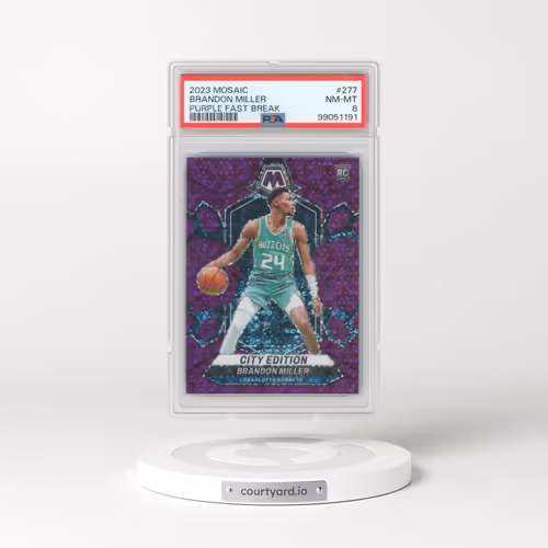 2023 Panini Mosaic #277 Brandon Miller - Purple Fast Break (PSA 8 NM-MT)