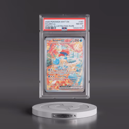 2025 Pokémon Wht EN-White Flare #167 Keldeo EX - Holo Special Illustration Rare (PSA 8 NM-MT)