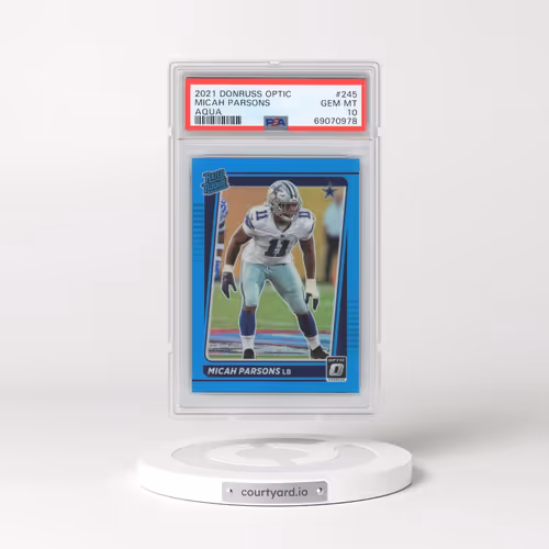 2021 Panini Donruss Optic #245 Micah Parsons - Aqua (PSA 10 GEM MINT)