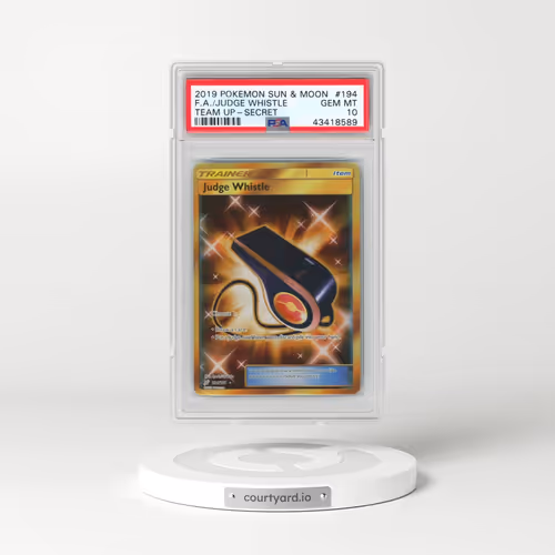 2019 Pokémon Sun & Moon Team Up #194 Judge Whistle - Full Art Secret (PSA 10 GEM MINT)