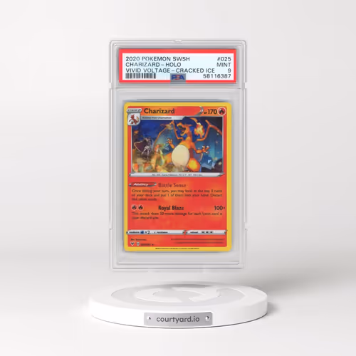 2020 Pokémon Sword & Shield Vivid Voltage #025 Charizard - Holo Cracked Ice (PSA 9 MINT)