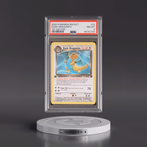 2000 Pokémon Rocket #22 Dark Dragonite - 1st Edition (PSA 8 NM-MT)