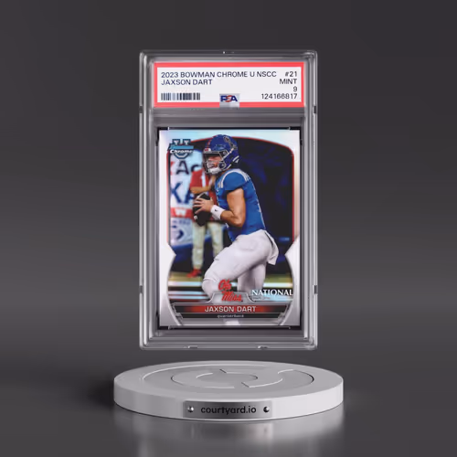 2023 Topps Bowman Chrome University National #21 Jaxson Dart (PSA 9 MINT)