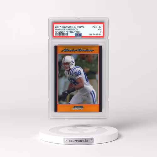2007 Bowman Chrome #BC147 Marvin Harrison - Orange Refractor (PSA 7 NM)
