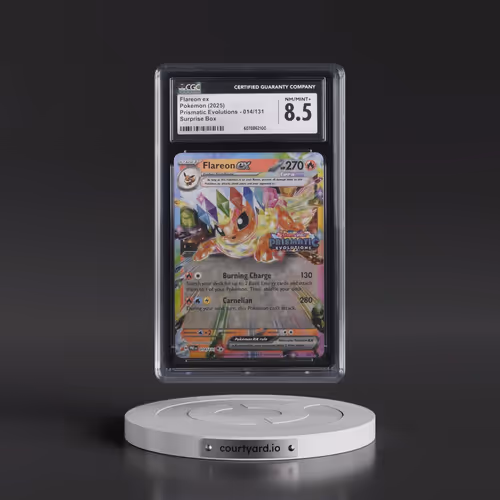 2025 Pokémon Pre EN-Prismatic Evolutions #014 Flareon EX - Holo Surprise Box Exclusive (CGC 8.5 NM-M