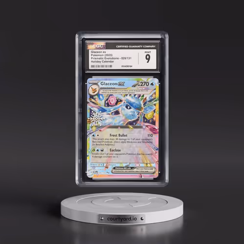 2024 Prismatic Evolutions - PRE EN #026/131 Glaceon ex - Holiday Calendar (Snowflake Stamp) (Holo) (