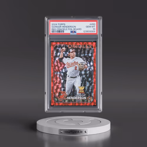 2024 Topps #450 Gunnar Henderson - Red Crackle Foil Board (PSA 10 GEM MINT)