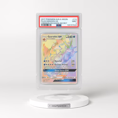 2017 Pokémon Sun & Moon Crimson Invasion #112 Gyarados GX - Holo Full Art Secret (PSA 9 MINT)