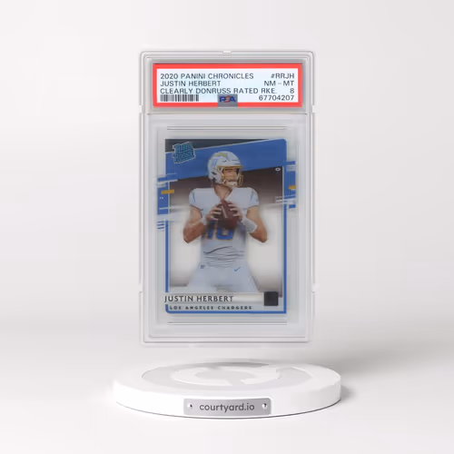 2020 Panini Chronicles Clearly Donruss Rated Rookies #RRJH Justin Herbert (PSA 8 NM-MT)