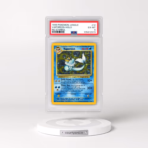 1999 Pokémon Jungle #12 Vaporeon - Holo No Symbol (PSA 6 EX-MT)