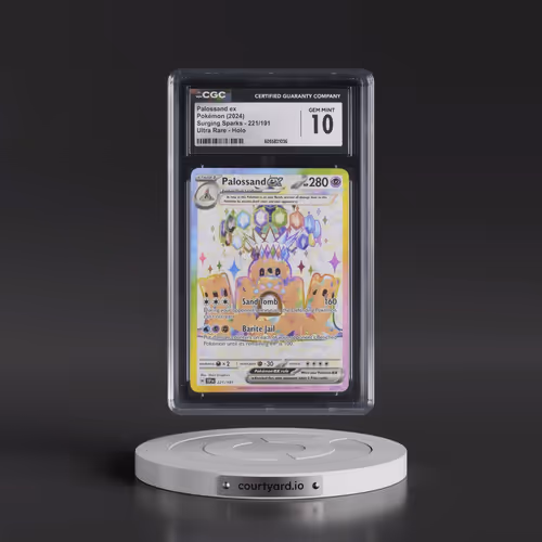 2024 Pokémon Ssp EN-Surging Sparks #221 Palossand EX - Holo Ultra Rare (CGC 10 GEM MINT)