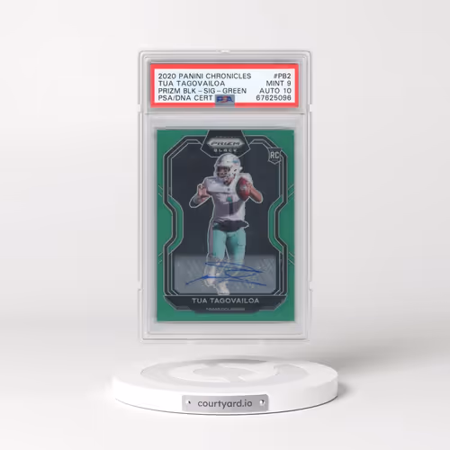 2020 Panini Chronicles Prizm Black #PB2 Tua Tagovailoa - Signature-Green (PSA 9 MINT)