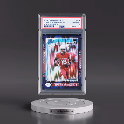 2024 Panini Donruss Optic #276 Marvin Harrison Jr. - Purple Shock (PSA 10 GEM MINT)