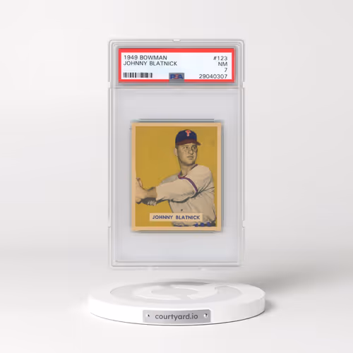 1949 Bowman #123 Johnny Blatnick (PSA 7 NM)