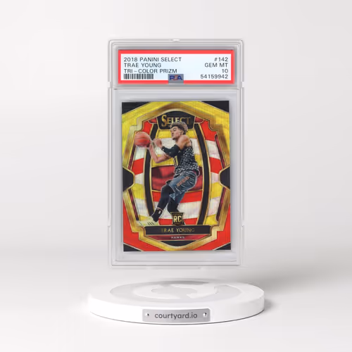 2018 Panini Select #142 Trae Young - Tri-Color Prizm (PSA 10 GEM MINT)