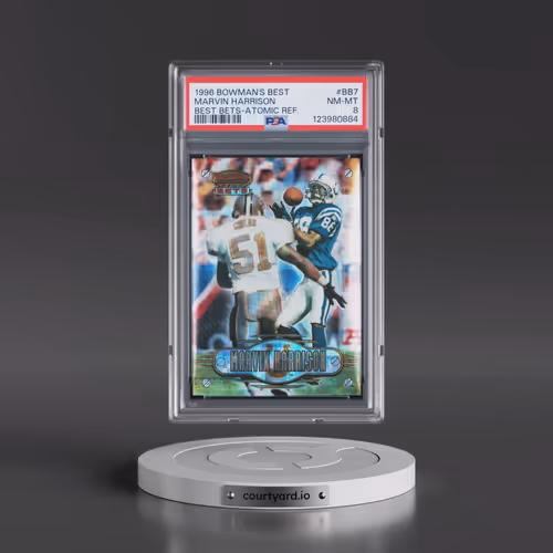 1996 Bowman's Best Best Bets #BB7 Marvin Harrison - Atomic Refractor (PSA 8 NM-MT)