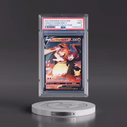 2021 Pokémon Swsh Black Star Promo #133 Lance's Charizard V - Holo Celebrations Collection (PSA 9 MI