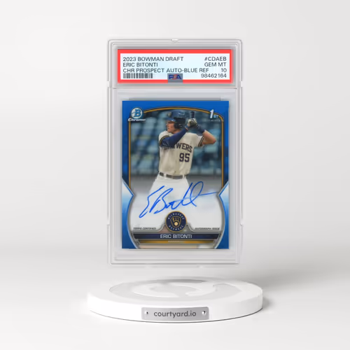 2023 Bowman Draft Chrome Prospect Autograph #CDAEB Eric Bitonti - Blue Refractor (PSA 10 GEM MINT)