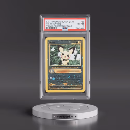 2001 Pokémon Promo Black Star #35 Pichu - Reverse Foil Pokemon League (PSA 8 NM-MT)