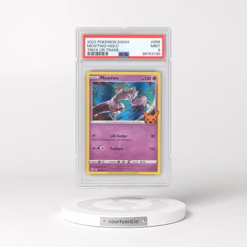 2022 Pokémon Sword & Shield Brilliant Stars #056 Mewtwo - Holo Trick or Trade 2022 (PSA 9 MINT)