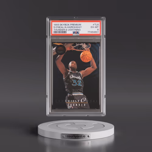 1993 Skybox Premium Thunder & Lightning #TL6 Anfernee Hardaway/Shaquille O'Neal (PSA 6 EX-MT)