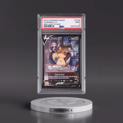 2022 Pokémon Sword & Shield Brilliant Stars #TG16 Mimikyu V - Holo Full Art (PSA 9 MINT)