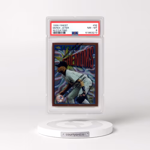 1996 Finest #92 Derek Jeter - w/Coating (PSA 8 NM-MT)