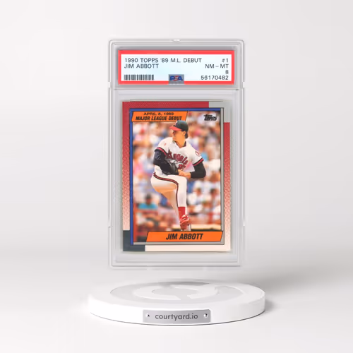 1990 Topps '89 M.L. Debut #1 Jim Abbott (PSA 8 NM-MT)