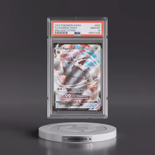 2022 Pokémon Sword & Shield Brilliant Stars #097 Aggron Vmax - Full Art (PSA 10 GEM MINT)