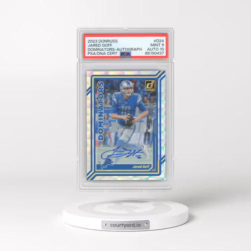 2023 Panini Donruss Dominators #D24 Jared Goff - Autograph (PSA 9 MINT)