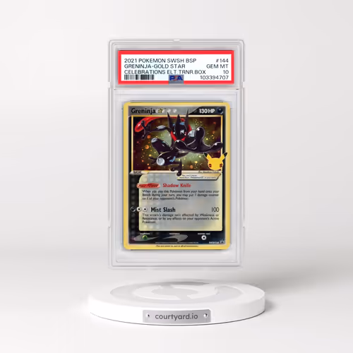 2021 Pokémon Swsh Black Star Promo #144 Greninja-Gold Star - Celebrations Elite Trainer Box (PSA 10
