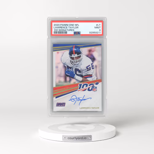 2020 Panini One NFL 100 Signatures #LT Lawrence Taylor (PSA 9 MINT)