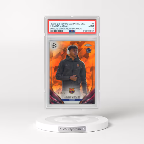 2023-24 Topps Chrome Sapphire Edition UEFA Club Competitions Image Variations #4 Lamine Yamal - Orange (PSA 9 MINT)