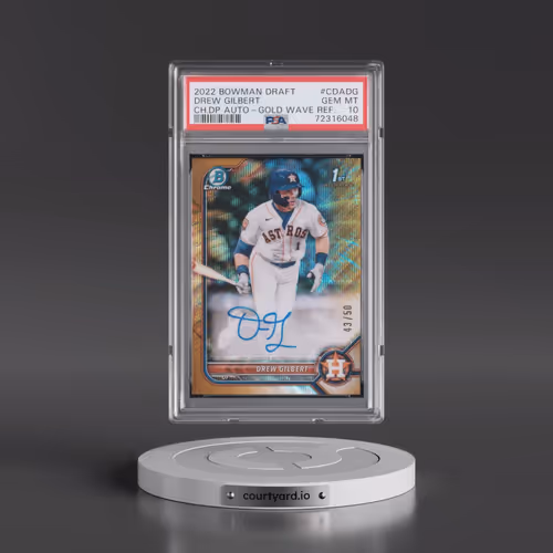 2022 Bowman Draft Chrome Draft Pick Autographs #CDADG Drew Gilbert - Gold Wave Refractor (PSA 10 GEM
