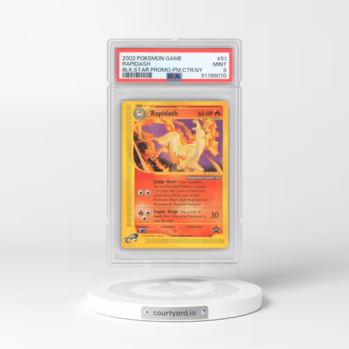 2002 Pokémon Game Promo #51 Rapidash - Black Star-Pokemon Center NY (PSA 9 MINT)