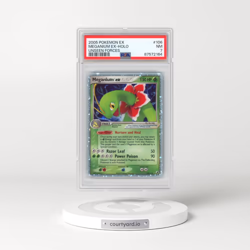 2005 Pokémon EX Unseen Forces #106 Meganium EX - Holo Holo (PSA 7 NM)