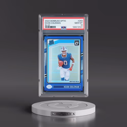 2024 Panini Donruss Optic #263 Keon Coleman - Blue (PSA 10 GEM MINT)