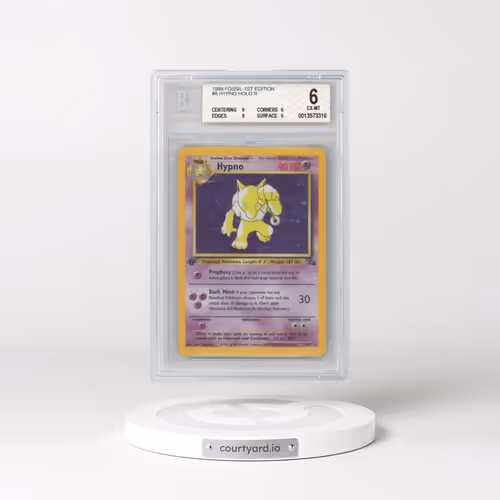 1999 Fossil #8 Hypno - 1st Edition Holo (BGS 6 EX-MT)