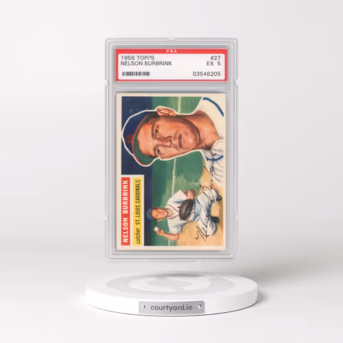 1956 Topps #27 Nelson Burbrink - White Back (PSA 5 EX)