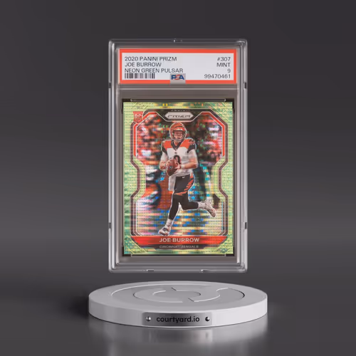 2020 Panini Prizm #307 Joe Burrow - Neon Green Pulsar (PSA 9 MINT)