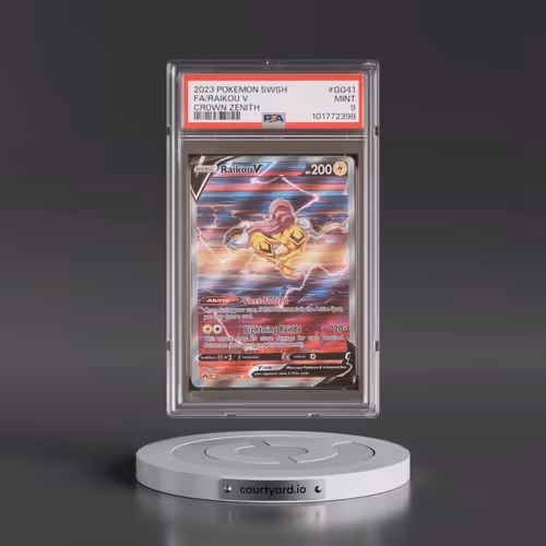 2023 Pokémon Sword and Shield Crown Zenith #GG41 Raikou V - Holo Full Art (PSA 9 MINT)