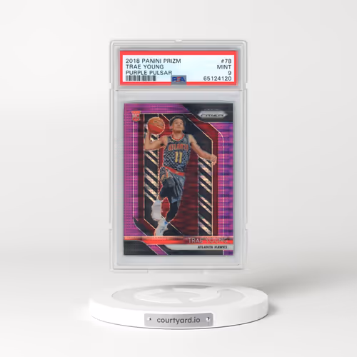 2018 Panini Prizm #78 Trae Young - Purple Pulsar (PSA 9 MINT)