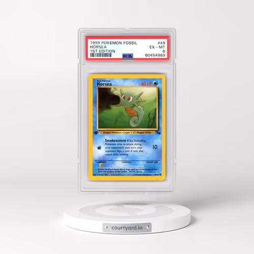 1999 Pokémon Fossil #49 Horsea - 1st Edition (PSA 6 EX-MT)