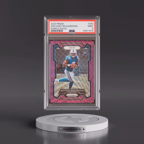 2023 Panini Prizm #343 Anthony Richardson - Purple Wave (PSA 9 MINT)