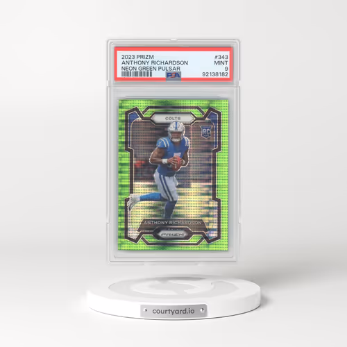 2023 Panini Prizm #343 Anthony Richardson - Neon Green Pulsar (PSA 9 MINT)