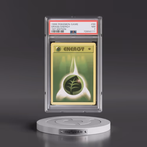 1999 Pokémon Game #99 Grass Energy - 1st Edition (PSA 7 NM)