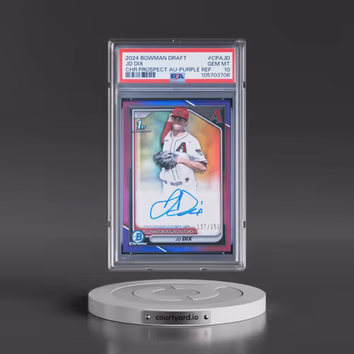 2024 Bowman Draft Chrome Prospect Autographs #CPAJD JD DIX - Purple Refractor (PSA 10 GEM MINT)