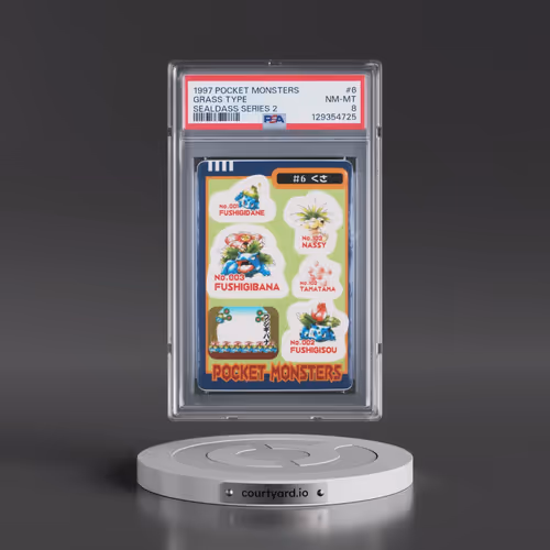 1997 Pocket Monsters Sealdass Series 2 ##6 Grass Type (PSA 8 NM-MT)